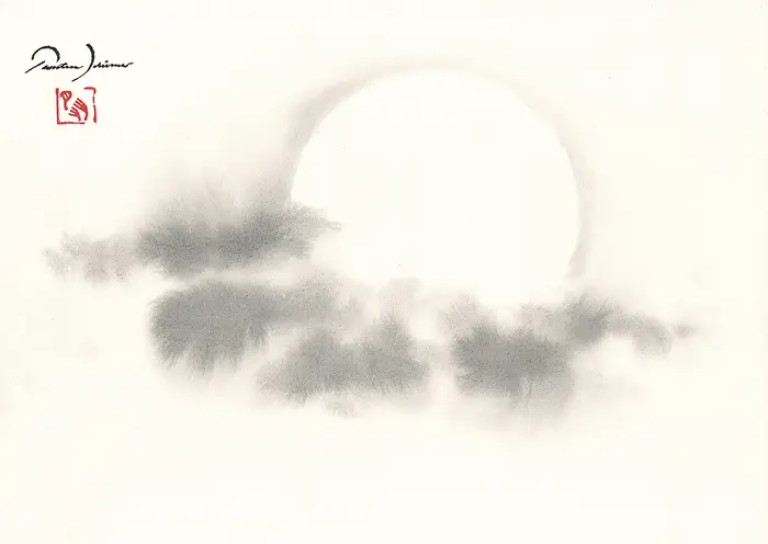 Der Mond hinter den Wolken, Grafik: Thorsten Schirmer