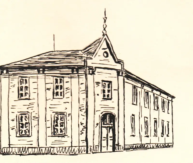 Tuschezeichnung vom Gebäude