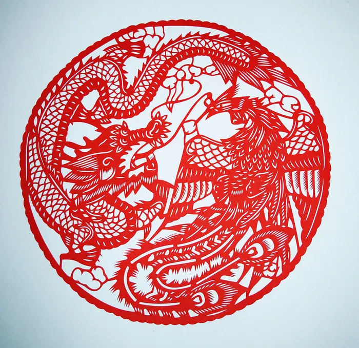 Scherenschnitt, Drachendarstellung